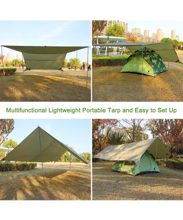 10ft Waterproof Camping Tent Tarp - Flame Retardant Hammock Rain Fly for Hiking & Travel - Green - Buy Online on GoSupps.com