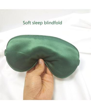 ECHOLLY Silk Sleep Eye Mask with Ear Plugs - Green Blackish Green | Comfortable Light Blocking Eye Mask for Men and Women | Ideal for Sleeping and Traveling - Buy Online on GoSupps.com