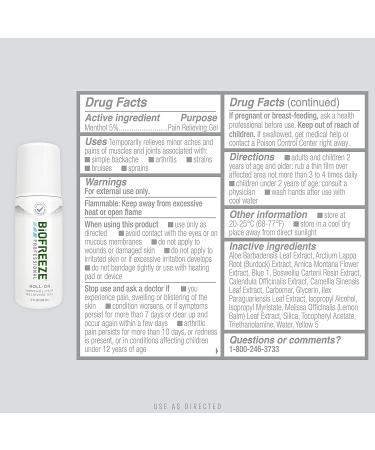 Biofreeze Professional Menthol Roll-On Gel 3 FL OZ (Pack of 3) - Topical Pain Relief for Arthritis, Backache, Strains, and Bruises - Buy Online on GoSupps.com