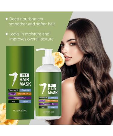 Masque capillaire hydratant en profondeur pour cheveux secs et ab m s la k ratine et aux 6 huiles naturelles pour nourrir et lisser r duit les frisottis et les pointes fourchues (1) - Buy Online on GoSupps.com