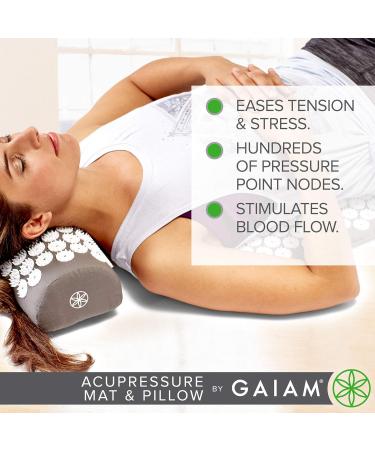 Gaiam Acupressure Mat & Pillow Set | Acupuncture Massage for Sciatic Pain Muscle Tension Fibromyalgia Relief Neck & Back Pain Migraines & Insomnia - Buy Online on GoSupps.com