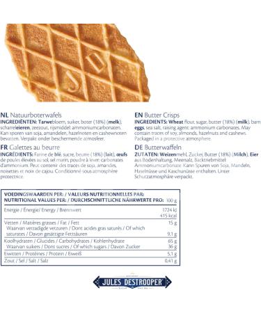  Vandeca Jules Destrooper Natural Butter Waffles in a gift box with the inscription "Happy Holidays!" - Belgian butter biscuits - 100g - Buy Online on GoSupps.com