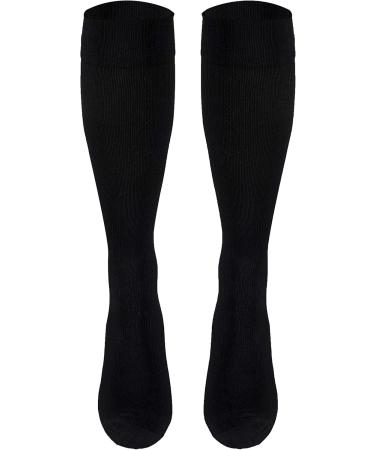 Truform Travel Compression Socks for Men & Women - 15-20 mmHg Knee High Black Small (Pack of 2) - Best for Travel & Leg Health - Buy Online on GoSupps.com