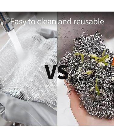 ALHFZJ Multifunctional Non-Scratch Wire Dishcloth -Steel Wire Dish Towel for Wet and Dry Wire Dishcloth for Dishes Sinks Counters Tops of Stoves 5pcs - Buy Online on GoSupps.com
