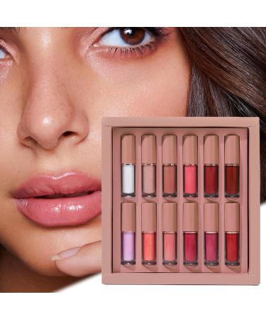 WJnflQN Lip Gloss For Girls Moisturizing Lip12 Parts Moisturizing Liquid Lipstick for Women and Beauty Lovers for Evening Occasions and Styling - Buy Online on GoSupps.com