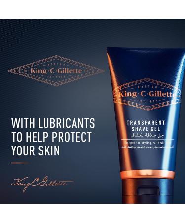 King C. Gillette Men's Transparent Shave Gel - 5oz with White Tea and Argan Oil - Buy Online on GoSupps.com