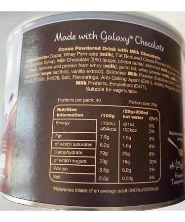 Galaxy Instant Hot Chocolate Powder 1kg - Buy Online on GoSupps.com
