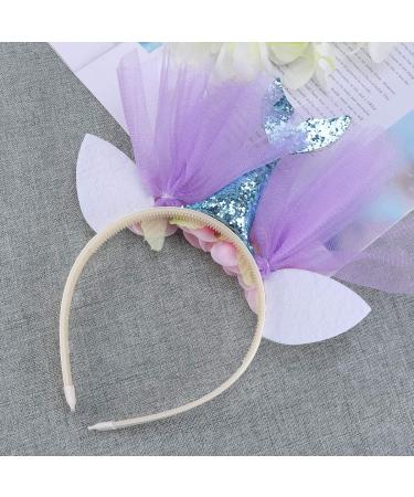 Lurrose Glitter Mermaid Headband Cute Cat Ear Hair Bands Mesh Hair Hoop Headdress Party Supplies Decorations for Baby Girls Kids (Blue) Picture 2 - Buy Online on GoSupps.com