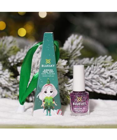 Bluesky Christmas Kids Nail Varnish Bauble Christmas Tree Pink Multicolour Glitter. Easy Peel-off Non-Toxic Water- based Odour-free Nail Polish for Kids 5ml - Buy Online on GoSupps.com