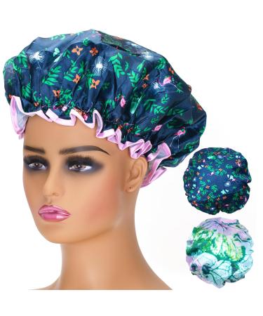 G2PLUS 2PCS Large Shower Cap for Long Hair 32CM Green Hair Caps for Girls and Women Reusable Elastic Bath Caps for Girls Spa Home Use - Buy Online on GoSupps.com