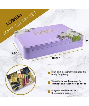 Fathers Day Gifts: Lavender Hand Lotion Set - 3 Luxury Hand Creams Gift Set with Lavender Jasmine, Lilac, and Vanilla scents - Includes Nail Filer in Metal Box - Enriched with Vitamin E & Shea Butter - Paraben Free - Buy Online on GoSupps.com