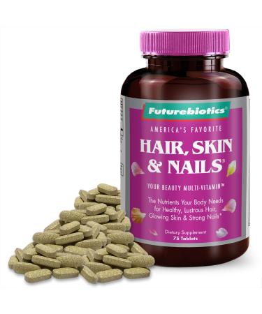 Futurebiotics Hair Skin & Nails Beauty Multivitamin 75 Tablets Unflavored 75 Count (Pack of 1)