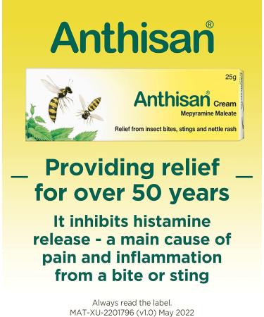 Anthisan Bite & Sting Cream 20g - Relief from Insect Bites, Stings, and Nettle Rash - Buy Online on GoSupps.com