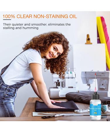 1FL.OZ. Sewing Machine Oil with Extra Long Needle Tip and Double Head Brush - Fine Light Universal Lubricant for Sewing Machine Parts by OAIEGSD - Buy Online on GoSupps.com