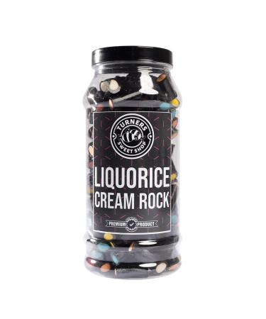 Liquorice Cream Rock - 620g by Turners Sweet Shop Traditional Retro Gift Jar Classic Original Pick & Mix Sweets Quality Confectionary Fantastic Gifts for Him Her or Them