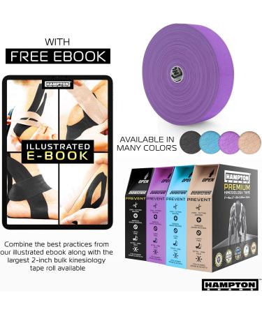 135ft Waterproof Bulk Kinesiology Tape Roll - Sports Therapy Support for Knee, Muscle, Wrist, Shoulder, Back - Premium Elastic & Hypoallergenic Cotton - Purple - Buy Online on GoSupps.com