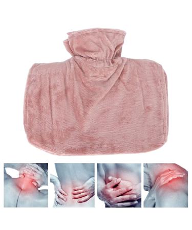 1500ml Hot Water Bottle with Gift Ribbon - Large Capacity Removable Injection Ideal for Cramps Neck & Shoulders Relief - Pink - Buy Online on GoSupps.com