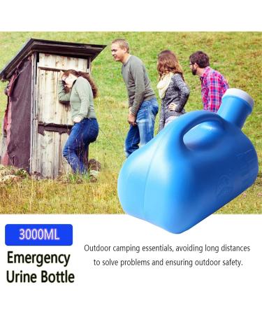 3000Ml Male Urinal Bottle with Lid Spill Proof Portable Pee Bottles for Hospital Home Camping Car Travel Blue Measuring Scale 1Xcleaning Brush - Buy Online on GoSupps.com