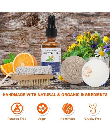 Men's Gift Set: 6 Coffee and Orange Bath Bombs for Calming and Refreshing - Totally Natural - Set of 8 - Buy Online on GoSupps.com