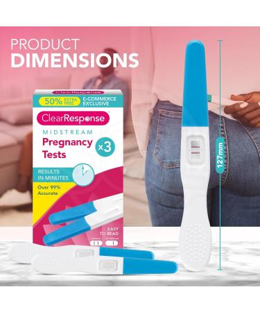 Clear Response Midstream Pregnancy Tests 3pk - Over 99% Accuracy | Fast & Clear Home Early Detection Tests - Buy Online on GoSupps.com