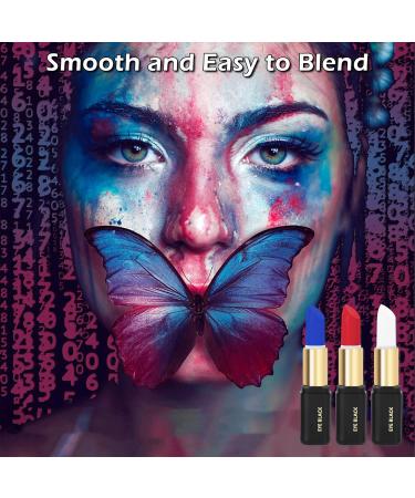 Eye Black Face Paint Kit - Waterproof Sports Makeup Stick Set for Football Baseball Softball & Lacrosse - Blue Red & White for Christmas Cosplay & USA Flag Looks - Buy Online on GoSupps.com