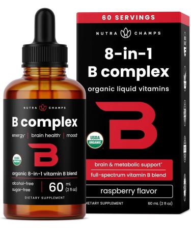 Vitamin B Complex Liquid Drops B Vitamins Complex Supplement with B1 B2 B3 B6 B7 B9 Methyl B12 Drops for Adults Kids Vegan Berry Flavor 2oz 60 Servings 2 Month Supply - Buy Online on GoSupps.com
