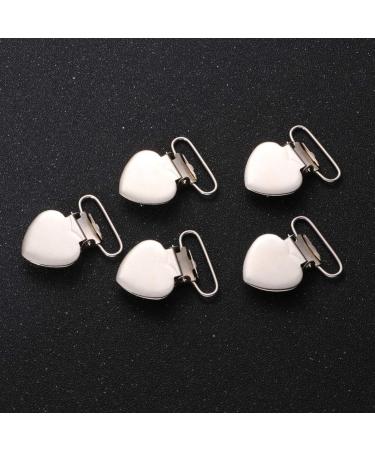 20pcs Heart Shaped Silver Pacifier Suspender Clips for Baby Teething Toys - 4 * 3cm - Buy Online on GoSupps.com