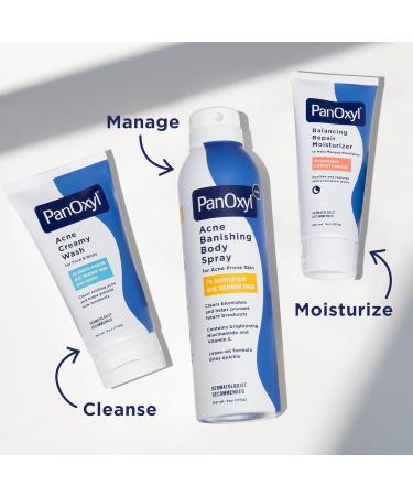 PanOxyl Acne Banishing Body Spray - 2% Salicylic Acid Pimple Treatment with Niacinamide & Vitamin C 360 Spray 6 Oz - Clear Breakouts Fast - Buy Online on GoSupps.com