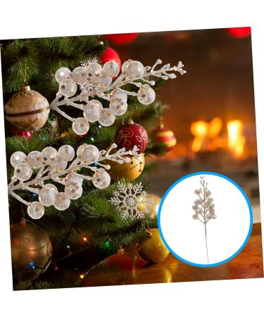 HOMSFOU 10pcs Christmas Imitation Berries Foam Berry Stems Outdoor Tree Branches for Decoration Xmas Party Decor Garland Gold Decor Christmas Artificial Berry Holly Pine Cones As Shown 19X5X5CM - Buy Online on GoSupps.com