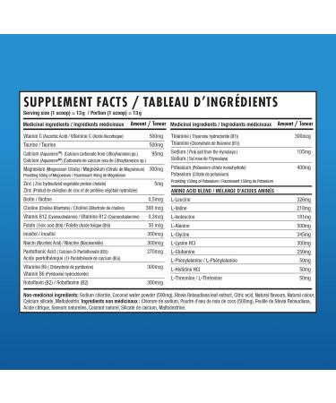 Nova Pharma Electrolytes Powder Amino Acids Supplement - Hydrates Builds Muscle Mass & Boosts Workout Performance Vegan Caffeine-Free Zero Sugar No Artificial Flavor/Color/Sweetener - 25 Servings Fruit Punch - Buy Online on GoSupps.com