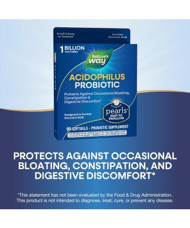 Nature's Way Probiotic Pearls Acidophilus - 90 Softgels for Digestive Health - Buy Online on GoSupps.com