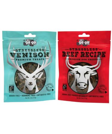 GOGO Stressless Multi Protein Bundle Pack (12oz Bars) 1X Stressless Beef 1X Stressless Venison