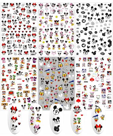 3D Nail Art Stickers Cute Nail Decals Self Adhesive Cute Nail Designs Sticker Cartoon Nail Decal for Women Girls Kids Nail Gifts Manicure Charms Nail Accessory Decoration (6 Sheets 480+ Decals) Design4