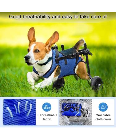 Dog Wheelchair for Back Legs Adjustable Dog Wheelchairs with 2 Wheels Pet Doggy Wheelchairs with Disabled Hind Legs for Hip Support Dog Wheelchair Cart for Small Pets Hind Limbs (S) - Buy Online on GoSupps.com