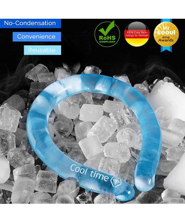 CoolTimeUSA Neck Cooling Tube - Wearable Cooling Neck Wraps for Summer Heat - Hands Free Cold Pack - Reusable Neck Cooler (Blue) - Buy Online on GoSupps.com