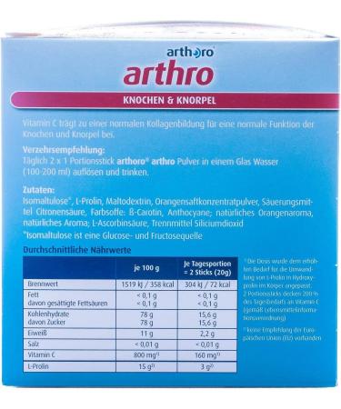 H bner Arthoro for Bones & Cartilage | L-Prolin & Vitamin C | 60 Portion Sticks Supports Articular Cartilage - Buy Online on GoSupps.com