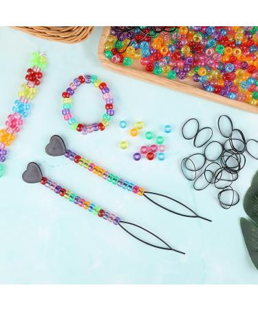 1602pcs Hair Braids Kit: Glitter Pony Beads, Elastic Bands, Quick Beaders - Glitter-Pink - Buy Online on GoSupps.com