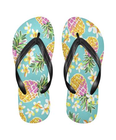 Mnsruu Cute Pineapple Print Flip Flops Home Hotel Spa Bedroom Travel XL for Men Women