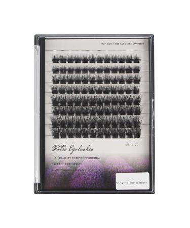 Dedila 96pcs Mixed 8-10-12-14mm/10-12-14-16mm Thick Base Dramatic Black Soft Cluster Individual False eyelashes Wide Stem 5D Volume Eye Lashes Extensions (10-12-14-16mm)
