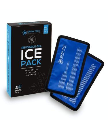 SnowTech Ice Pack, Ice Packs for Injuries Reusable Gel Wrap (2 Pack Small: 7.5" x 4") Flexible Hot / Cold Pack Compress Therapy for Injury, Pain Relief for Body (Hand, Wrist, Ankle, Elbow, Arthritis) Small (Pack of 2)