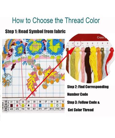 AICHEL Cross Stitch Kit for Adults - Easy 11CT Stamped Crossstitch Kit for Beginners - Flower Design - 11.8x15.7inch - Buy Online on GoSupps.com