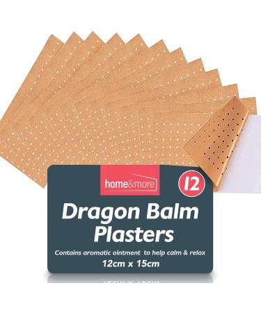 12pk Dragon Balm Plasters | Adhesive Heat Patches for Back, Neck, Shoulder & Muscle Pain | Knee Arthritis Relief | Self-Adhesive Heat Patch 15cm - Buy Online on GoSupps.com