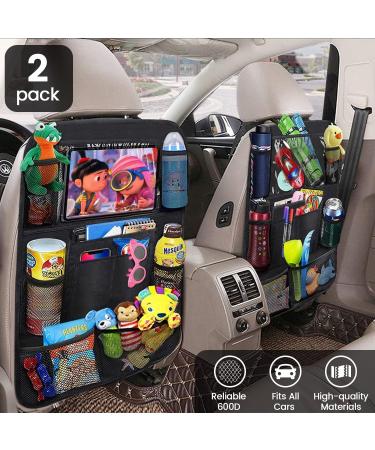 ACELIFE Car Seat Organizer for Kids - 2 Pack Backseat Protector with iPad Holder, Kick Mat, 9 Pockets - Black Car Accessories for Toddlers - Buy Online on GoSupps.com