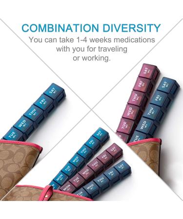 XL Monthly Pill Organizer - 28 Day Pill Box with Large Compartments for Once a Day Medication, Weekly Vitamin Organizer for Daily Pill Keeper - Buy Online on GoSupps.com