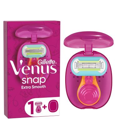 Gillette Venus Extra Smooth Snap Women's Razor + 1 Razor Blade Refills Mini Handle Lubrastrip with A Touch of Avocado Oils