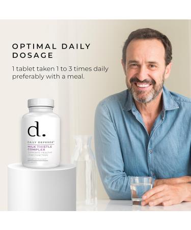 Daily Defense Pure Milk Thistle Herbal Supplements - 450mg Milk Thistle Extract for Liver Detox & Liver Support Supplement - Vegan Dietary Supplements for Women & Men 60 Tablets - Buy Online on GoSupps.com