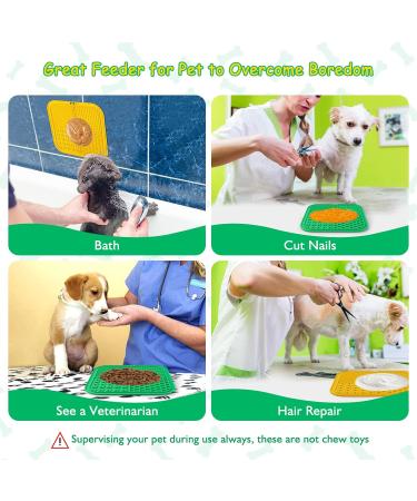 JOPHEK Dogs Lick Mat - 2 Pack BPA Free Slow Feeder for Dogs & Cats | 4 Shapes for Bathing & Training (Yellow + Green) - Buy Online on GoSupps.com