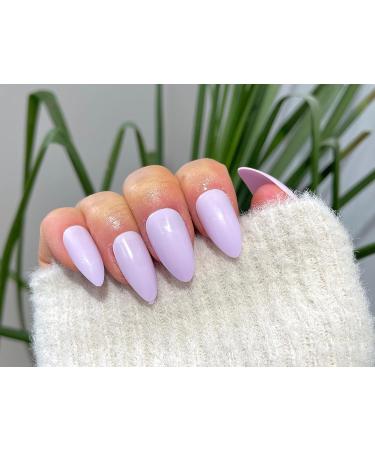 TEN NAILS 24pcs Stiletto False Nails Almond Fake Nails Acrylic Long Tips 12 Sizes with Glue (Lilac) - Buy Online on GoSupps.com