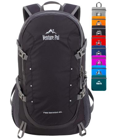 Venture Pal 40L Lightweight Packable Travel Hiking Backpack Daypack A3-black