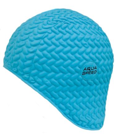 Aqua Speed Bade Cap for Women + incl. E-book |Swimming cap |Bathing support |Bathing hood for long hair |Swimming cap |Latex |Bombastic Bombastic Tic-Tac / turquoise